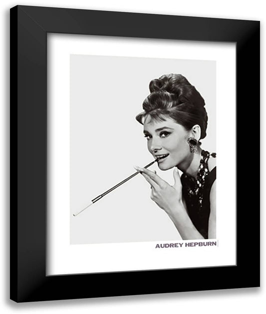 Audrey Hepburn - Breakfast At 28x36 Black Modern Wood Framed Art Print Poster