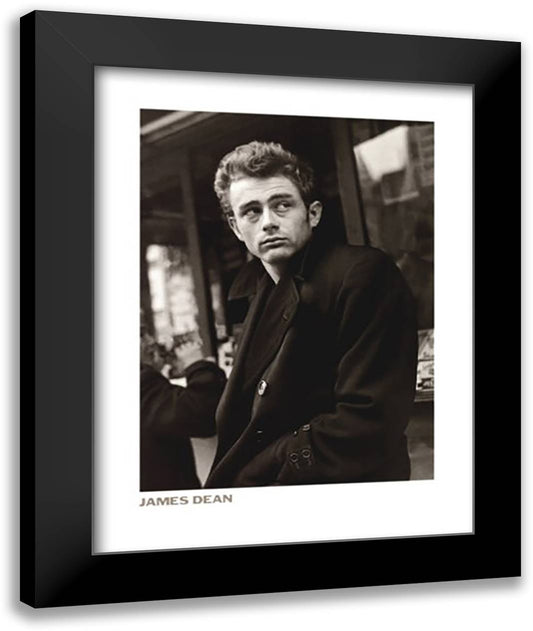 James Dean (coat) 28x36 Black Modern Wood Framed Art Print Poster by Schatt, Roy