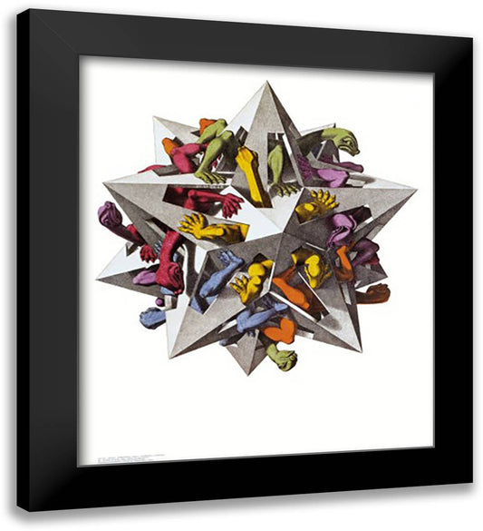 Gravity 26x30 Black Modern Wood Framed Art Print Poster by Escher, M.C.