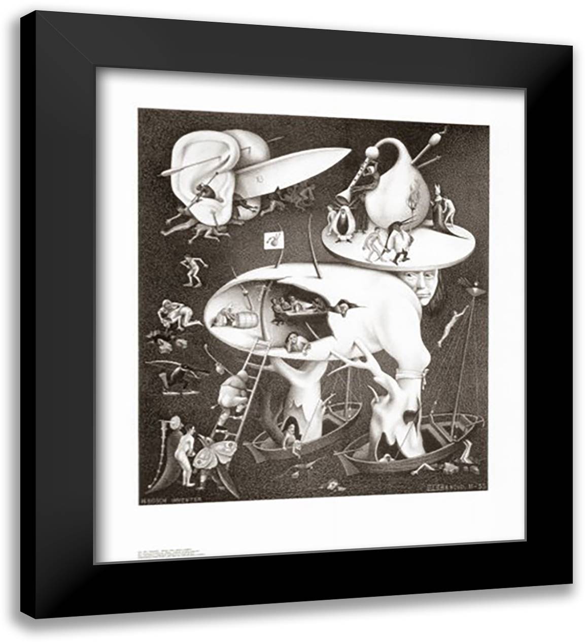 Hell 26x30 Black Modern Wood Framed Art Print Poster by Escher, M.C.