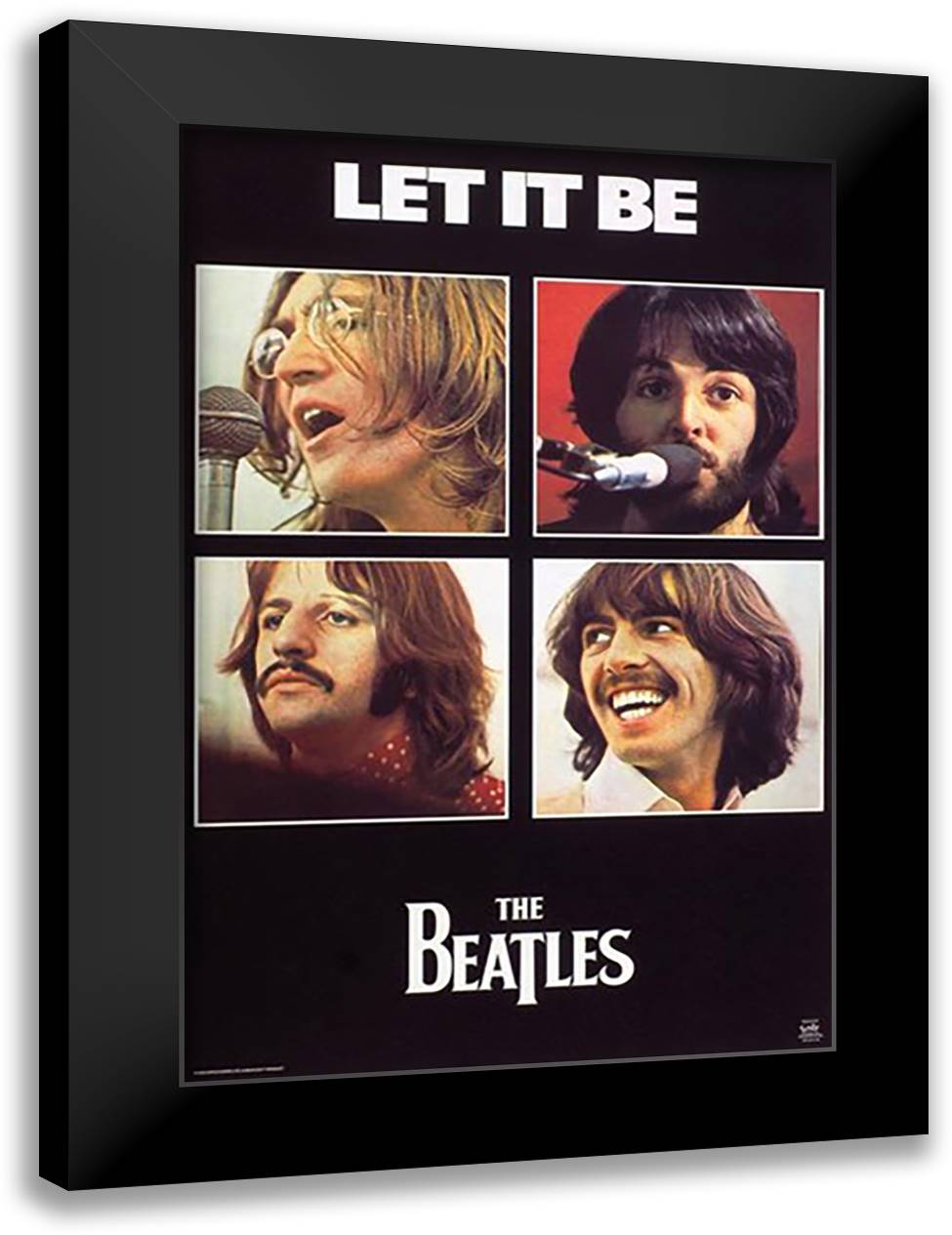 Beatles - Let It Be 26x38 Black Modern Wood Framed Art Print Poster