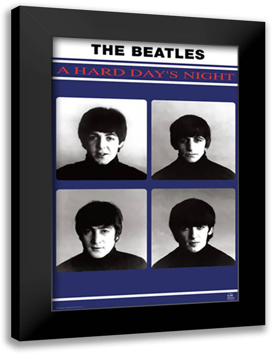 Beatles - A Hard Day's Night 28x40 Black Modern Wood Framed Art Print Poster