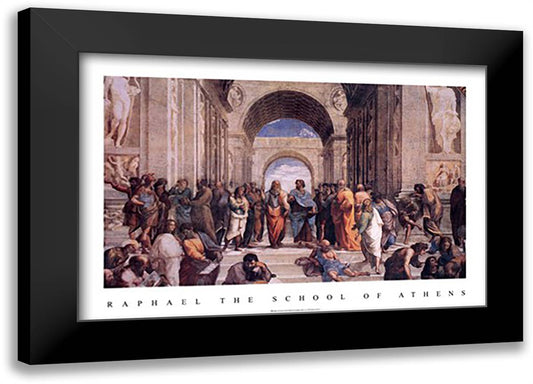 The School of Athens, c.1511 40x28 Black Modern Wood Framed Art Print Poster by Raphael