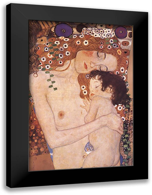Three Ages of Woman - Mother and Child, c.1905 (detail) 28x40 Black Modern Wood Framed Art Print Poster by Klimt, Gustav