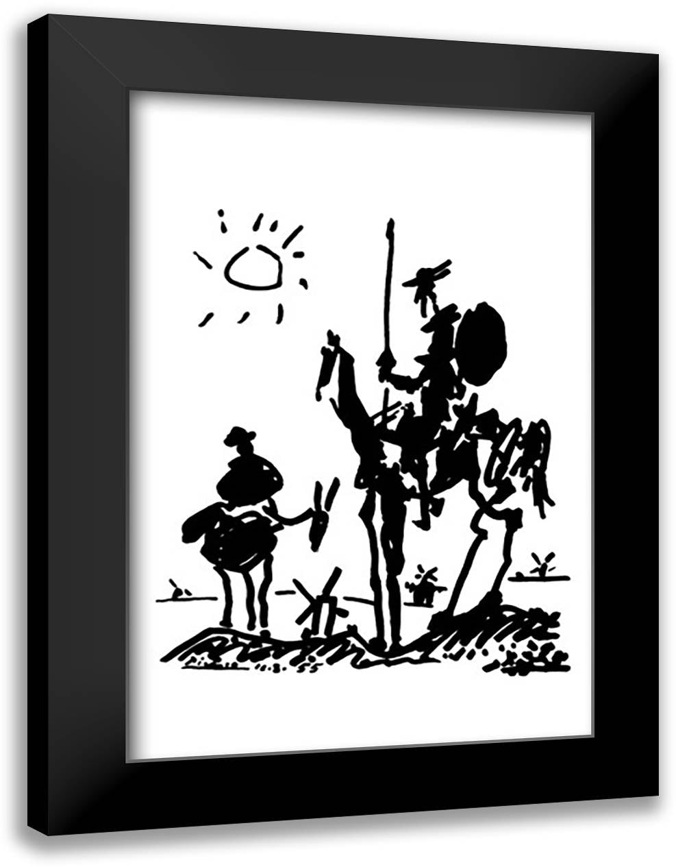 Don Quixote 28x40 Black Modern Wood Framed Art Print Poster by Picasso, Pablo