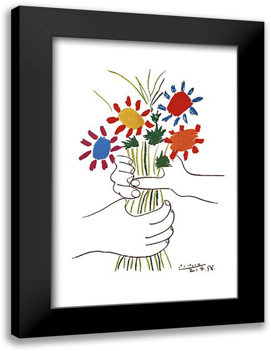 Petite Fleurs 28x40 Black Modern Wood Framed Art Print Poster by Picasso, Pablo