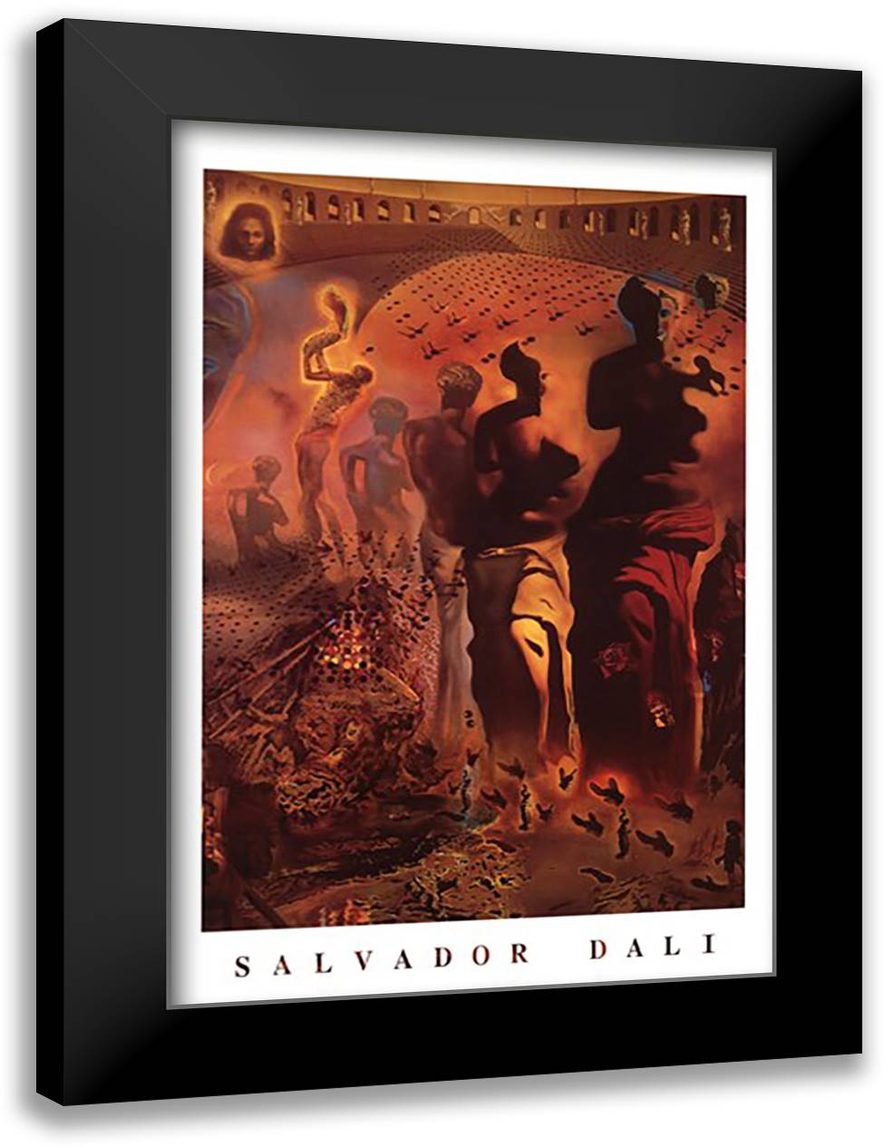 The Hallucinogenic Toreador, c.1970 28x40 Black Modern Wood Framed Art Print Poster by Dali, Salvador