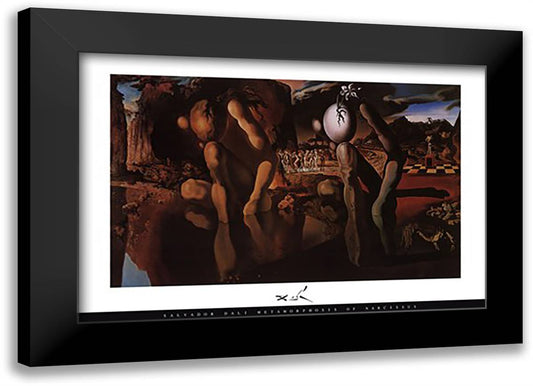 The Metamorphosis of Narcissus, c.1937 40x28 Black Modern Wood Framed Art Print Poster by Dali, Salvador