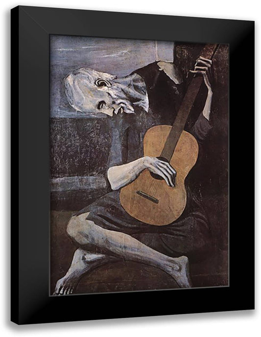 Old Guitarist 28x40 Black Modern Wood Framed Art Print Poster by Picasso, Pablo