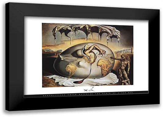 Geopoliticus Child Watching the Birth of the New Man, c.1943 40x28 Black Modern Wood Framed Art Print Poster by Dali, Salvador