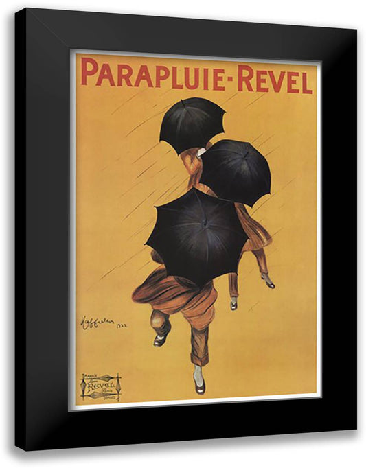 Parapluie - Revel 28x40 Black Modern Wood Framed Art Print Poster by Cappiello, Leonetto