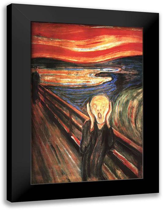 The Scream, c.1893 28x40 Black Modern Wood Framed Art Print Poster by Munch, Edvard