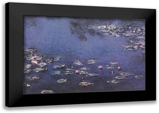 Waterlillies 40x28 Black Modern Wood Framed Art Print Poster by Monet, Claude