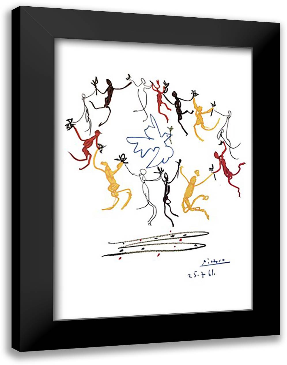 Dance of Youth 28x40 Black Modern Wood Framed Art Print Poster by Picasso, Pablo