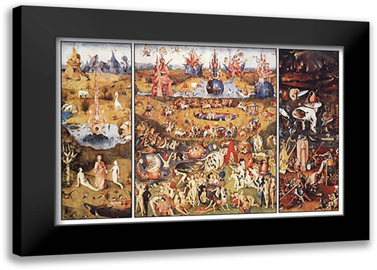 Garden of Earthly Delights, c.1504 40x28 Black Modern Wood Framed Art Print Poster by Bosch, Hieronymus