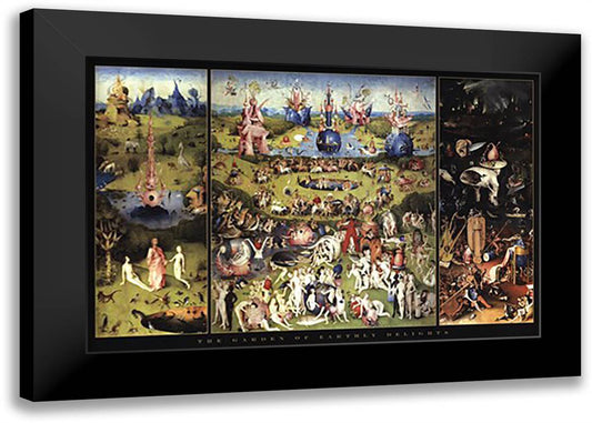 Garden of Earthly Delights 40x28 Black Modern Wood Framed Art Print Poster by Bosch, Hieronymus