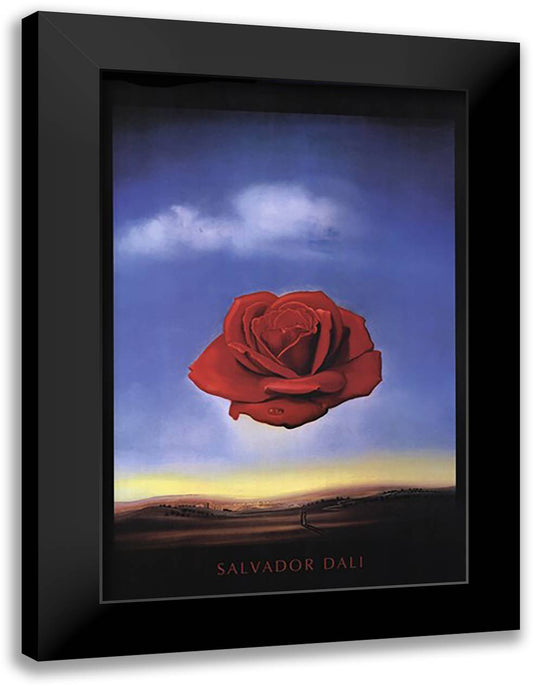 Meditative Rose, c.1958 28x40 Black Modern Wood Framed Art Print Poster by Dali, Salvador