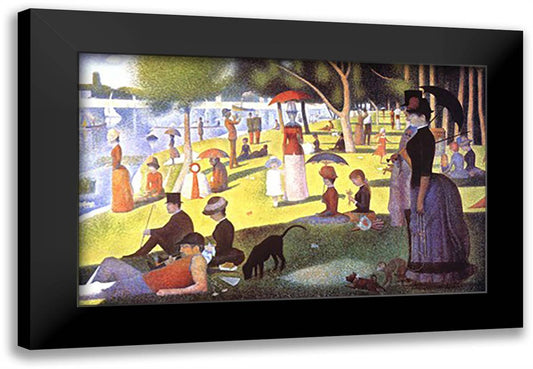 La Grande Jatte 40x28 Black Modern Wood Framed Art Print Poster by Seurat, Georges