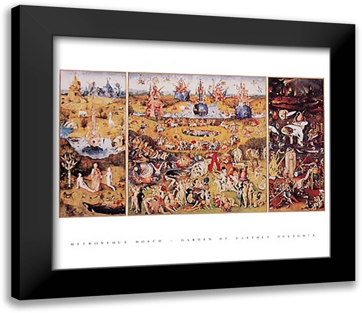 Garden of Earthly Delights, c.1504 32x26 Black Modern Wood Framed Art Print Poster by Bosch, Hieronymus