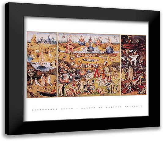 Garden of Earthly Delights, c.1504 32x26 Black Modern Wood Framed Art Print Poster by Bosch, Hieronymus