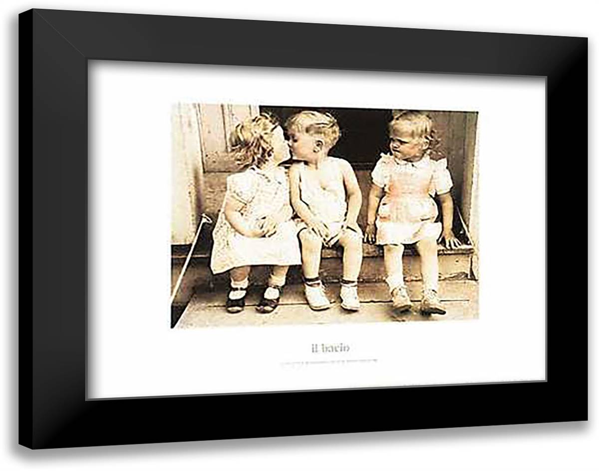 Il Bacio 24x20 Black Modern Wood Framed Art Print Poster by Baldwin, Furman