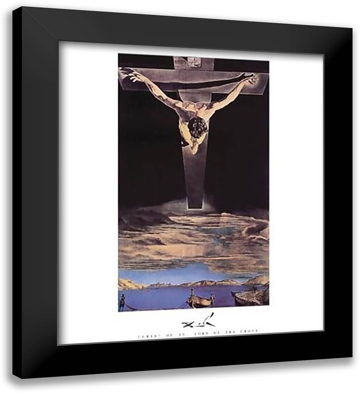 Christ of St. John of The Cross, c.1951 26x32 Black Modern Wood Framed Art Print Poster by Dali, Salvador