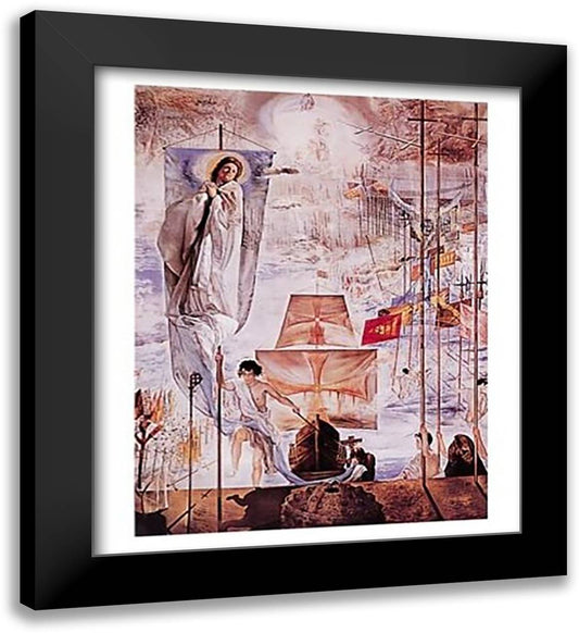 The Discovery of America by Christopher Columbus, c.1959 26x32 Black Modern Wood Framed Art Print Poster by Dali, Salvador