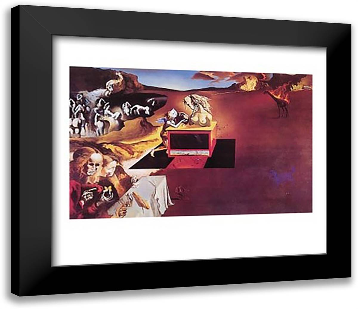 Invention Of Monsters 32x26 Black Modern Wood Framed Art Print Poster by Dali, Salvador