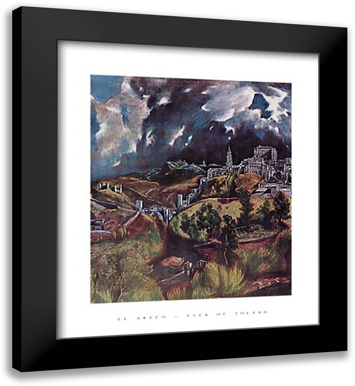 View Of Toledo 26x32 Black Modern Wood Framed Art Print Poster