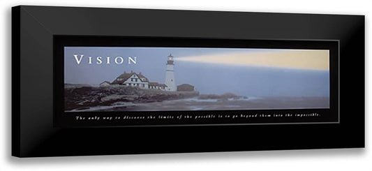 Vision - Lighthouse 40x28 Black Modern Wood Framed Art Print Poster