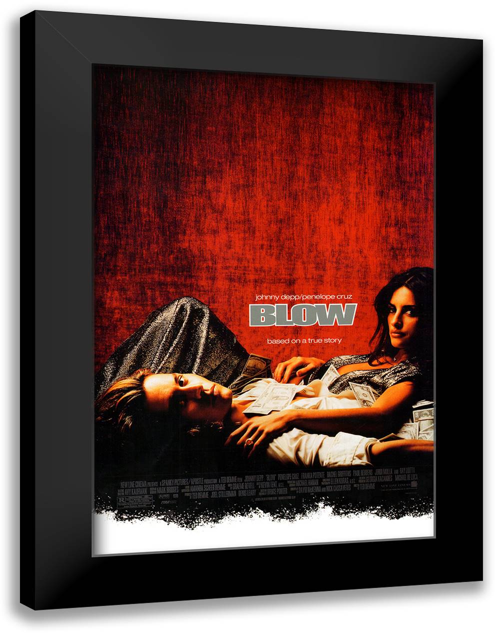 Blow - Movie Score 28x40 Black Modern Wood Framed Art Print Poster