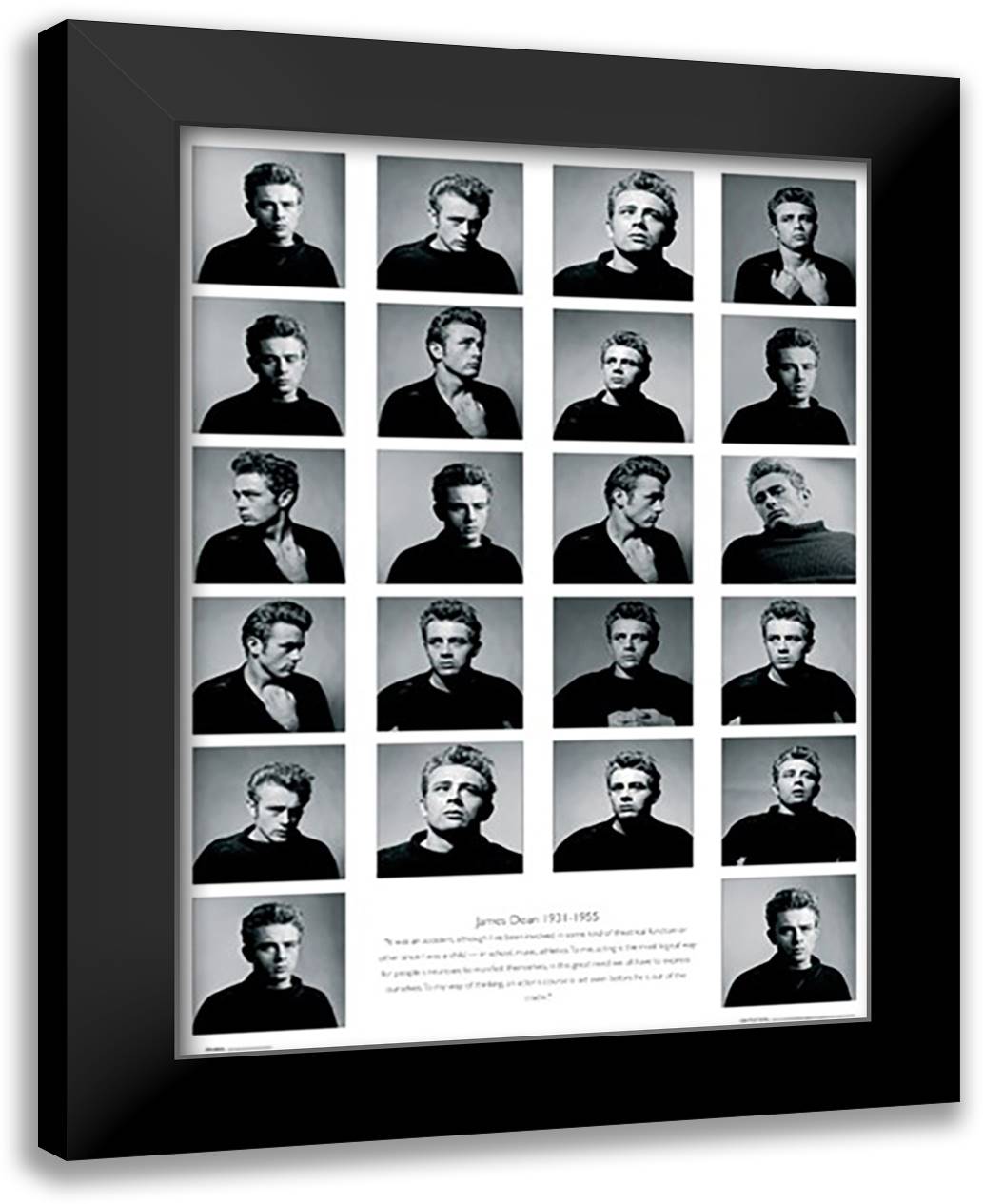 James Dean (Faces) 28x40 Black Modern Wood Framed Art Print Poster