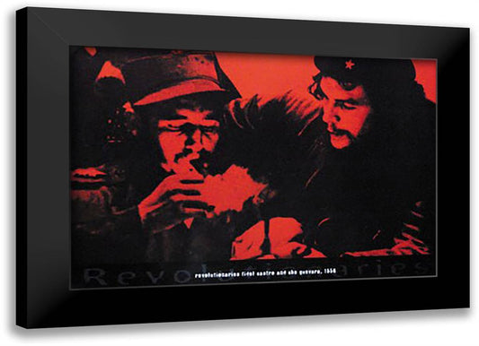 Fidel And Che 40x28 Black Modern Wood Framed Art Print Poster