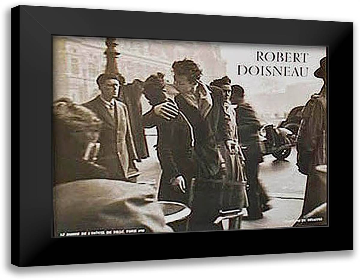 Hotel D'Ville 36x28 Black Modern Wood Framed Art Print Poster by Doisneau, Robert