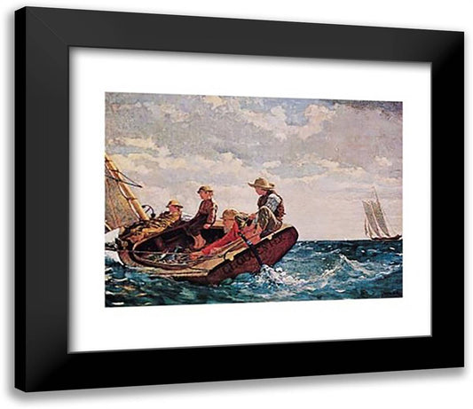 Breezing Up 32x26 Black Modern Wood Framed Art Print Poster by Homer, Winslow