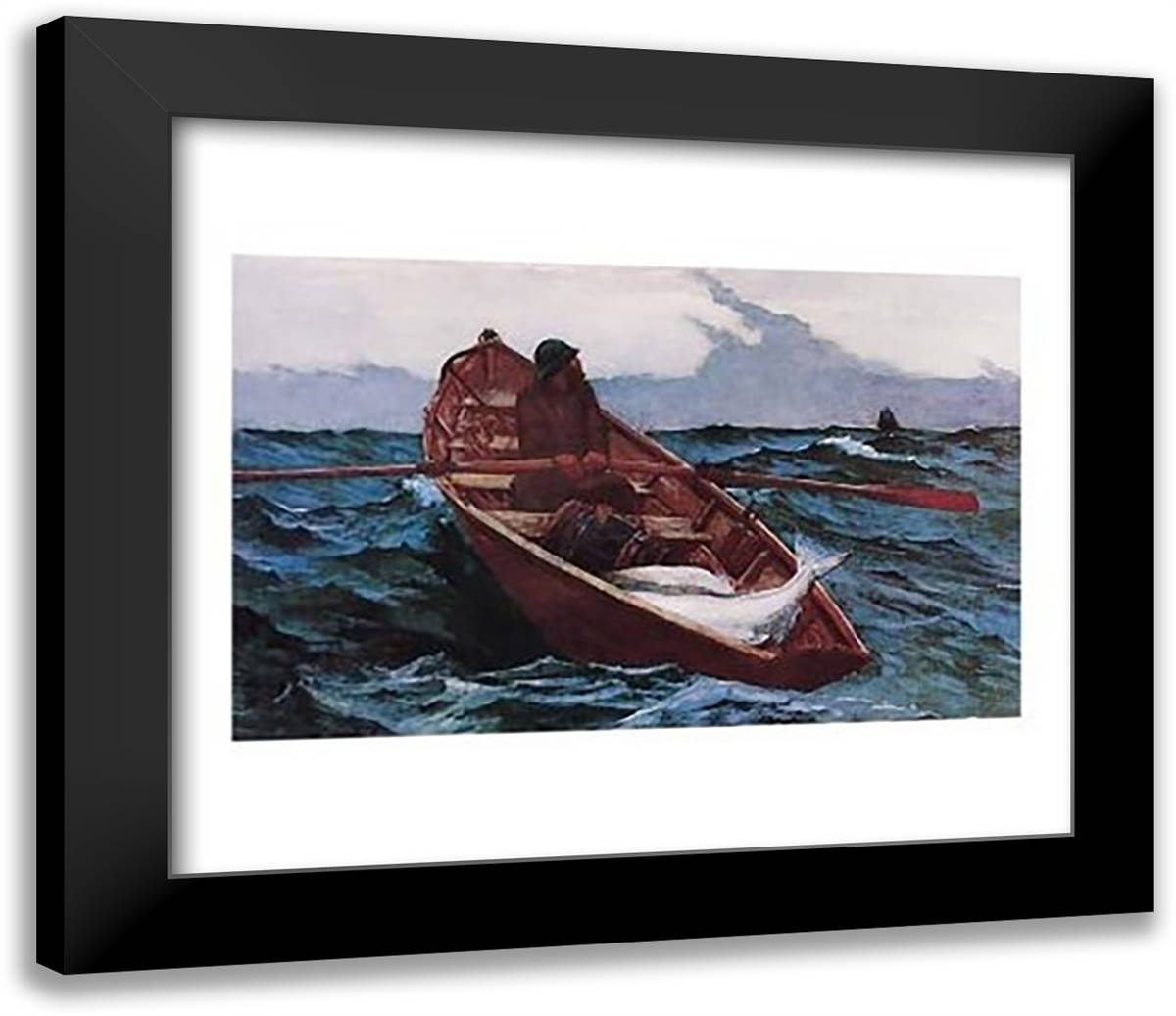 The Fog Warning 32x26 Black Modern Wood Framed Art Print Poster by Homer, Winslow