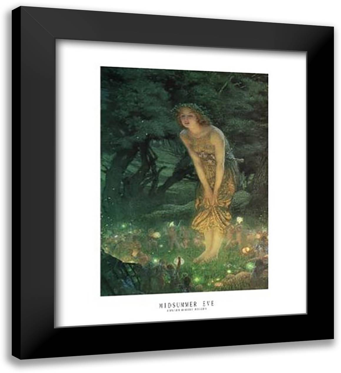 Midsummer Eve, c.1908 26x32 Black Modern Wood Framed Art Print Poster by Hughes, Edward Robert