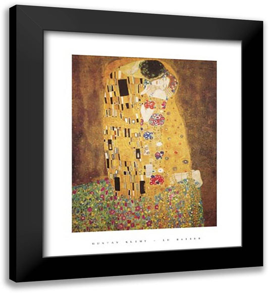 The Kiss, c.1908 26x32 Black Modern Wood Framed Art Print Poster by Klimt, Gustav