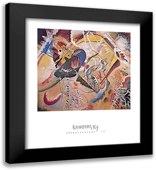 Improvisation 35 26x32 Black Modern Wood Framed Art Print Poster by Kandinsky, Wassily