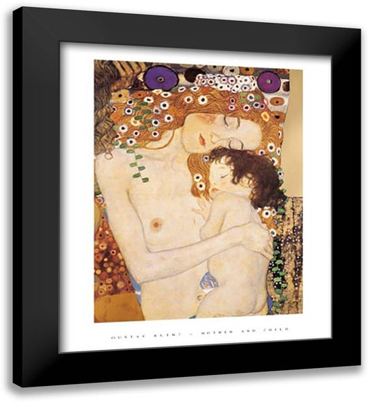 Three Ages of Woman - Mother and Child, c.1905 (detail) 26x32 Black Modern Wood Framed Art Print Poster by Klimt, Gustav