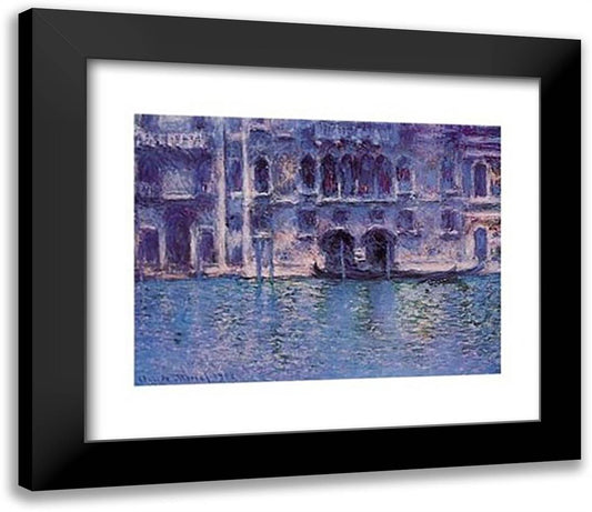 Venice Palazza Da Mula 32x26 Black Modern Wood Framed Art Print Poster by Monet, Claude