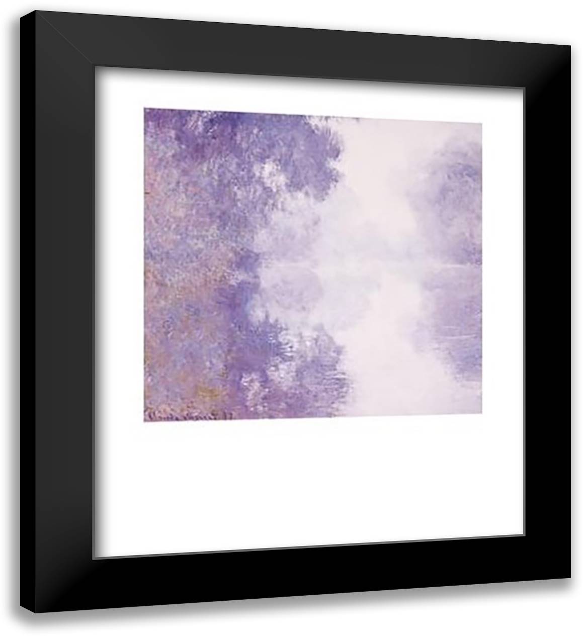 The Seine at Giverny, Morning Mists, 1897 26x32 Black Modern Wood Framed Art Print Poster by Monet, Claude