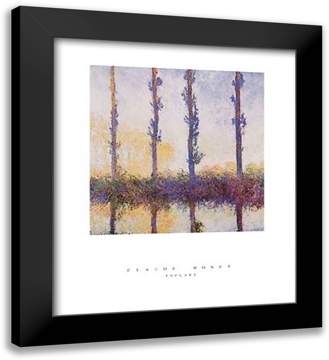Poplars 26x32 Black Modern Wood Framed Art Print Poster by Monet, Claude