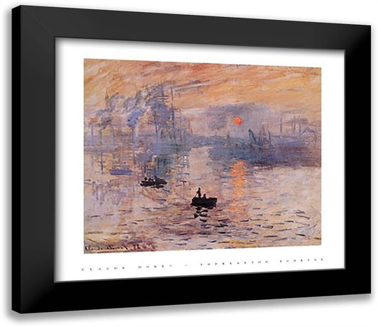 Impression, Sunrise, c.1872 (blue) 32x26 Black Modern Wood Framed Art Print Poster by Monet, Claude