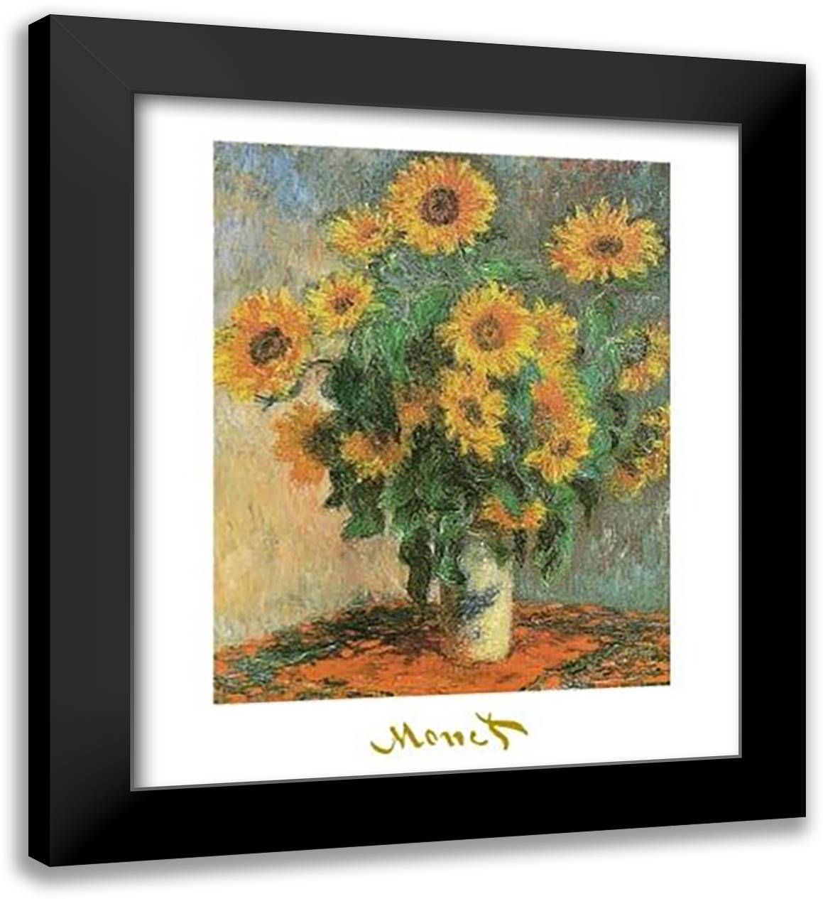 Sunflowers, 1881 26x32 Black Modern Wood Framed Art Print Poster by Monet, Claude