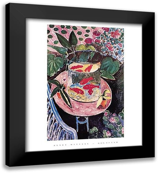 Goldfish 26x32 Black Modern Wood Framed Art Print Poster by Matisse, Henri