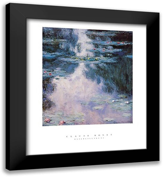 Waterlillies II 26x32 Black Modern Wood Framed Art Print Poster by Monet, Claude