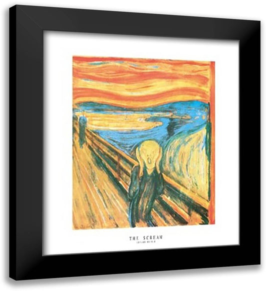 The Scream, c.1893 26x32 Black Modern Wood Framed Art Print Poster by Munch, Edvard