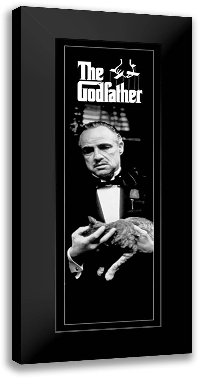 The Godfather (Cat B&W) 16x40 Black Modern Wood Framed Art Print Poster