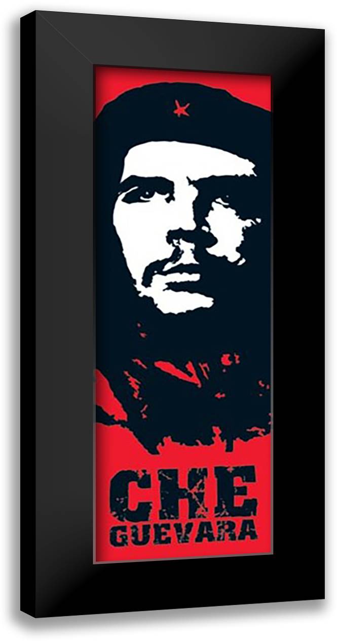 Che Guevara (Red) 16x40 Black Modern Wood Framed Art Print Poster